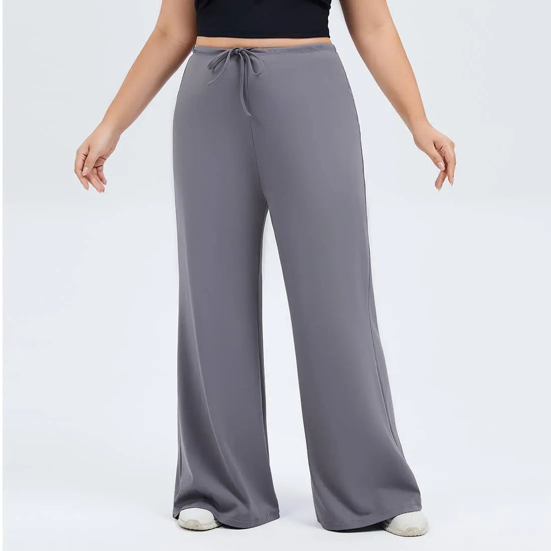 Drawstring Waist Yoga Wide-Leg Pants - Poppy & Vine