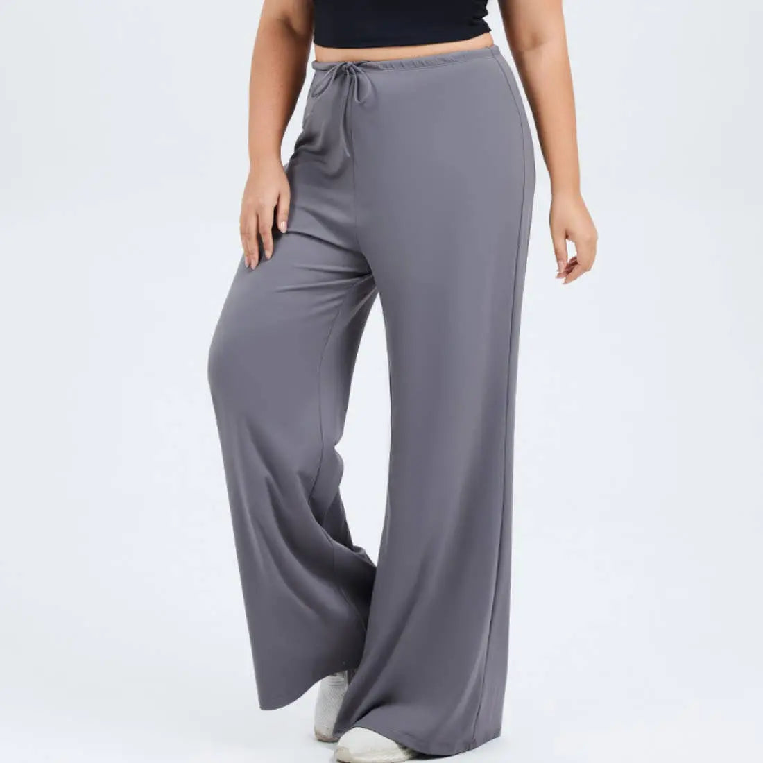 Drawstring Waist Yoga Wide-Leg Pants - Poppy & Vine