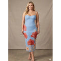Y2K FLORAL MESH SWEATHEART MIDI DRESS
