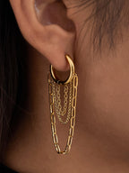 Vianne 18K Gold Non-Tarnish Multi Chain Drop Earrings