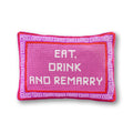 Eat Drink Remarry Needlepoint Pillow - Poppy & Vine