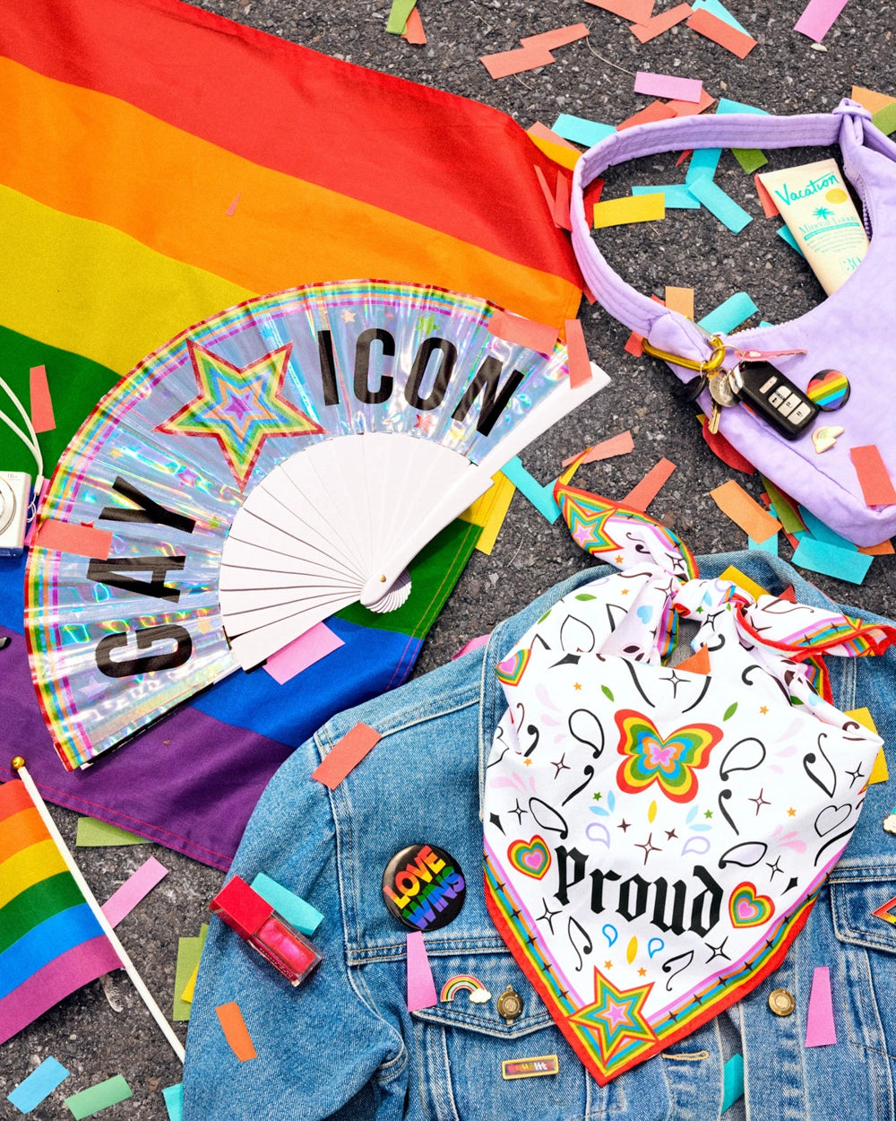 Gay Icon Iridescent Pride Fan
