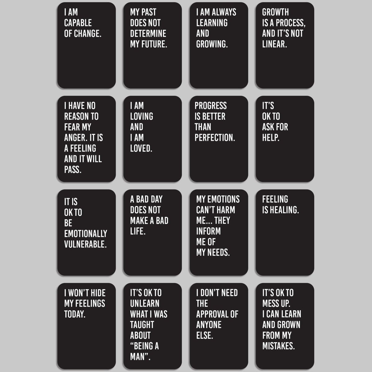 Empowering Affirmation Cards for Men, Deck of 16 - Poppy & Vine