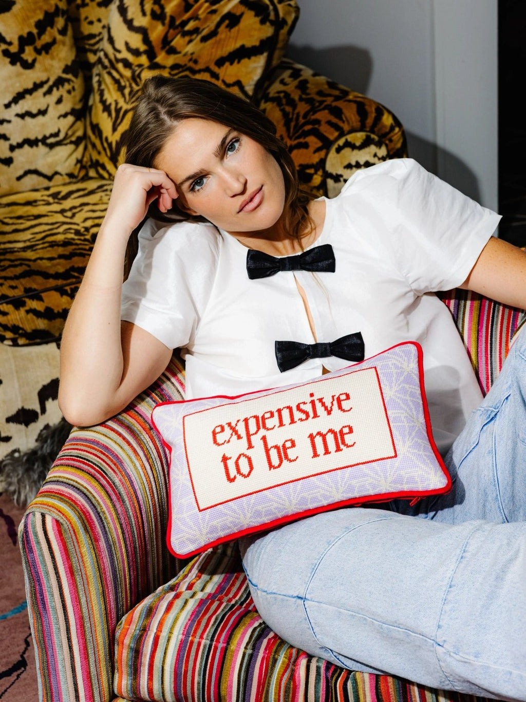 Expensive To Be Me Needlepoint Pillow - Poppy & Vine