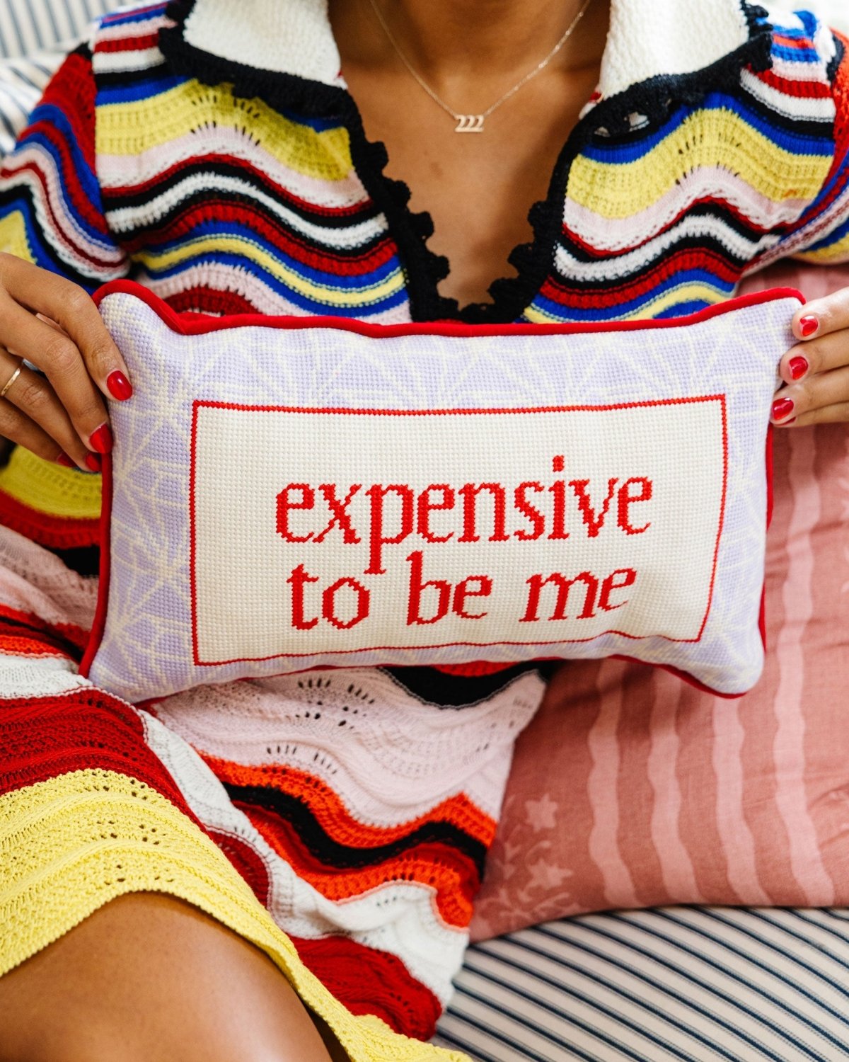 Expensive To Be Me Needlepoint Pillow - Poppy & Vine