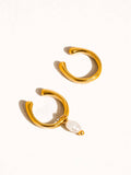 Talon Pearl Hoop Ear Cuff - Yellow Gold