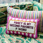 Fancy Needlepoint Pillow - Poppy & Vine