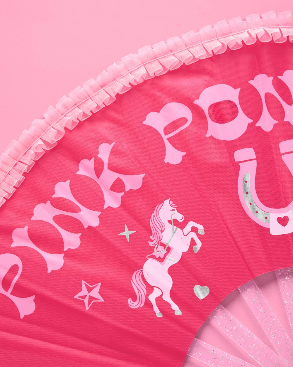 Pink Pony Club Glitter Folding Fan
