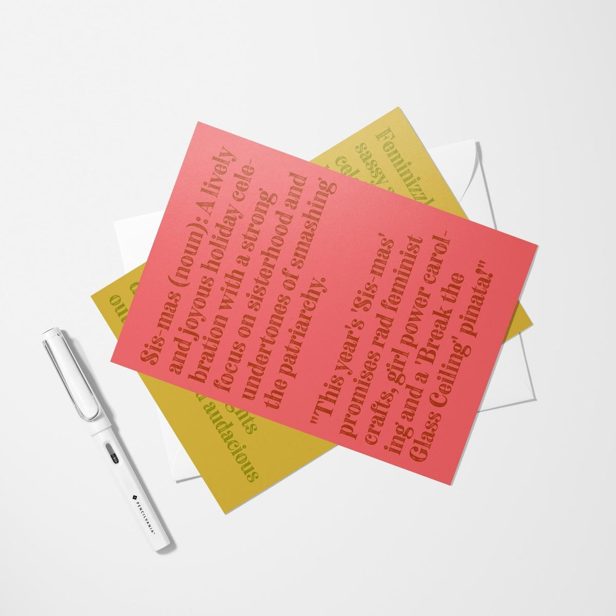 Feminist Holiday Notecards, Set of 24 - Poppy & Vine