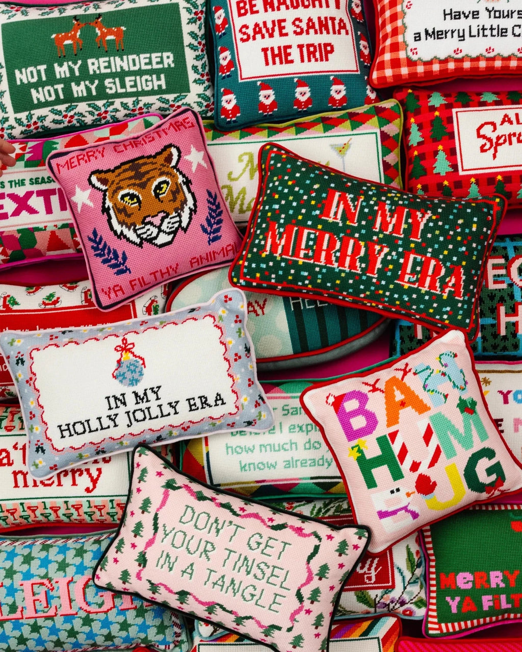 Filthy Animal Needlepoint Pillow - Poppy & Vine