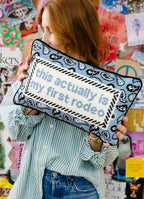 First Rodeo Needlepoint Pillow - Poppy & Vine