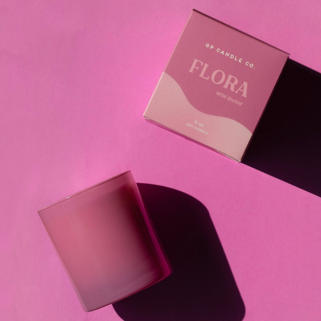 Flora 9 oz. Hue Candle (Wild Orchid) - Poppy & Vine