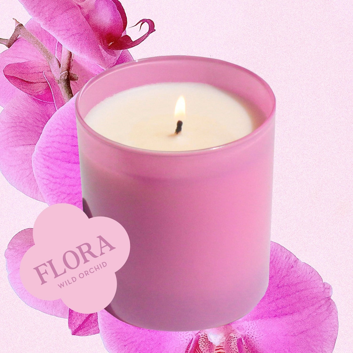 Flora 9 oz. Hue Candle (Wild Orchid) - Poppy & Vine