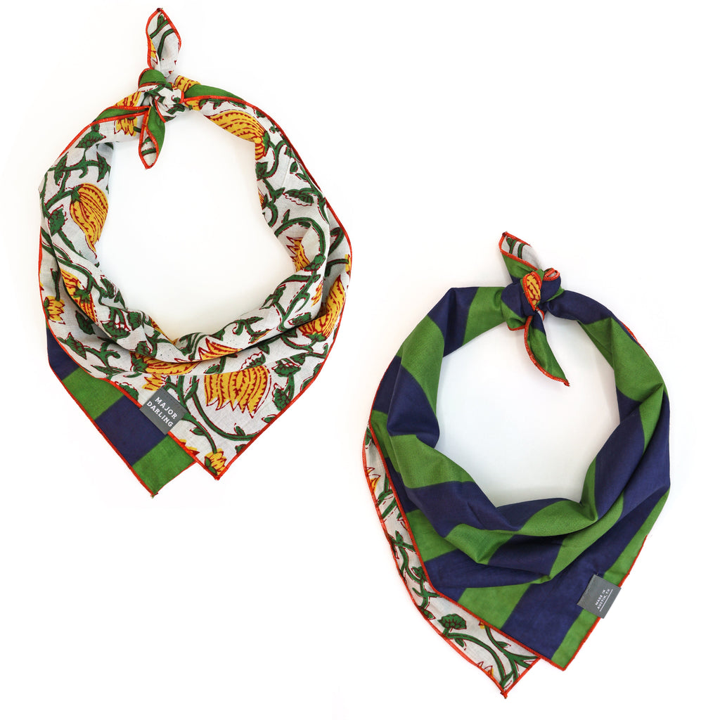 reversible bandana / floral vines Major Darling