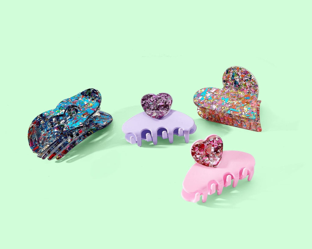 For Fun - Pink Heart Confetti Clip - Poppy & Vine