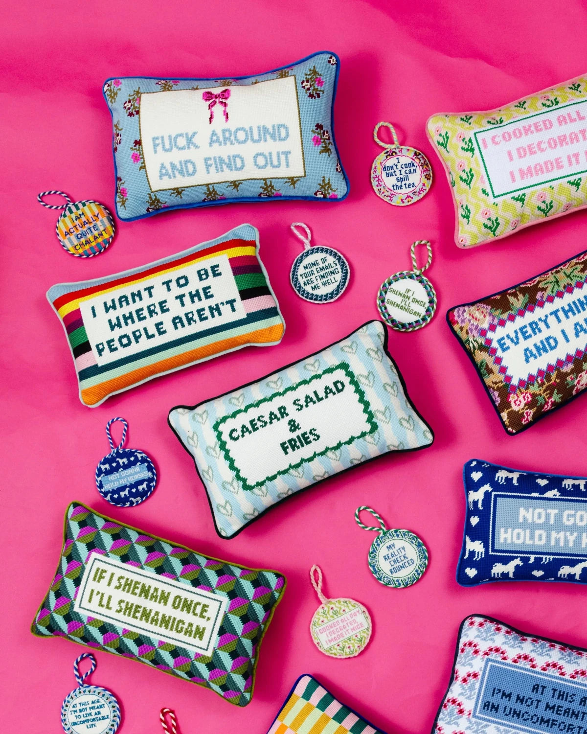 Fuck Around Needlepoint Pillow - Poppy & Vine