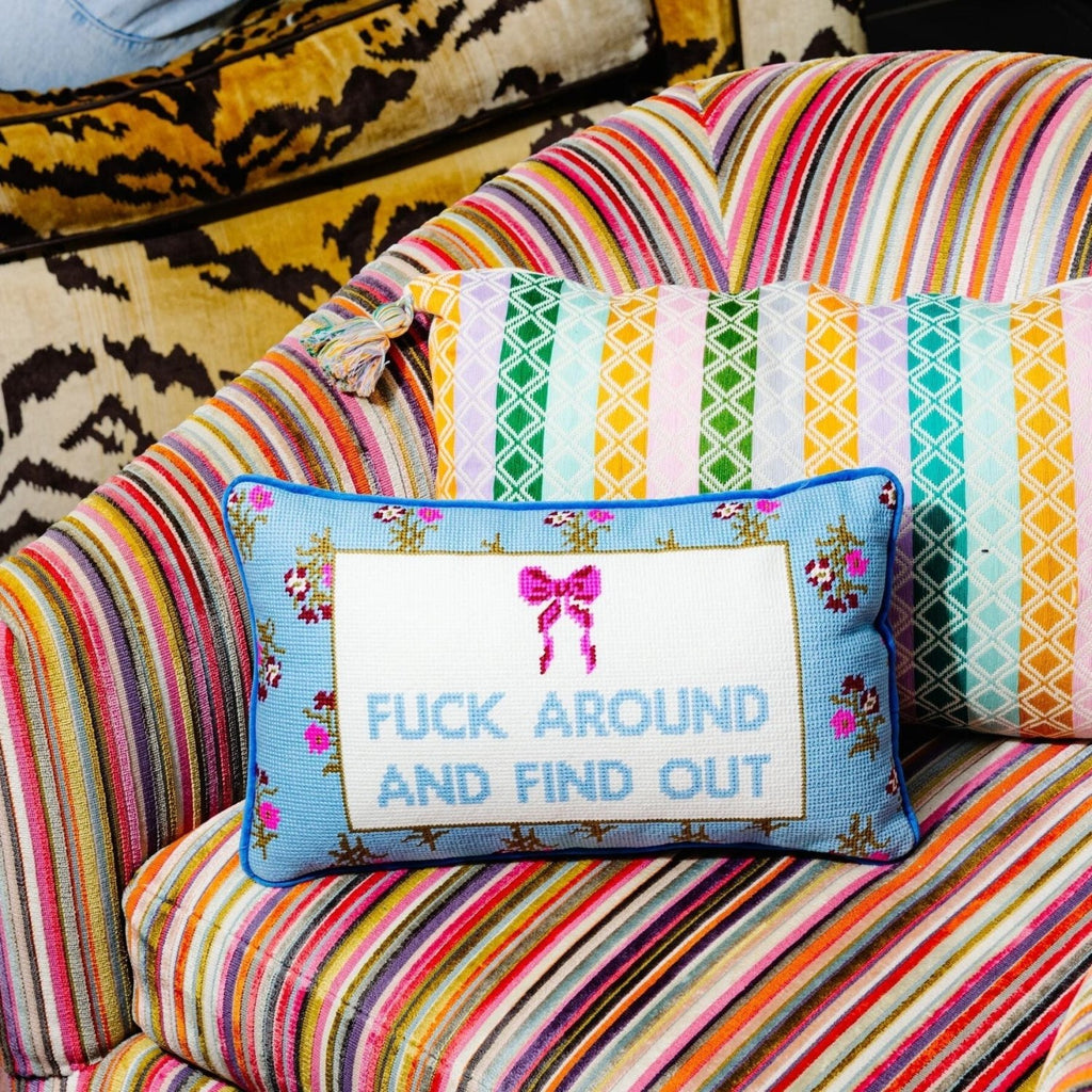 Fuck Around Needlepoint Pillow - Poppy & Vine