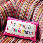 Fun And Games Needlepoint Pillow - Poppy & Vine