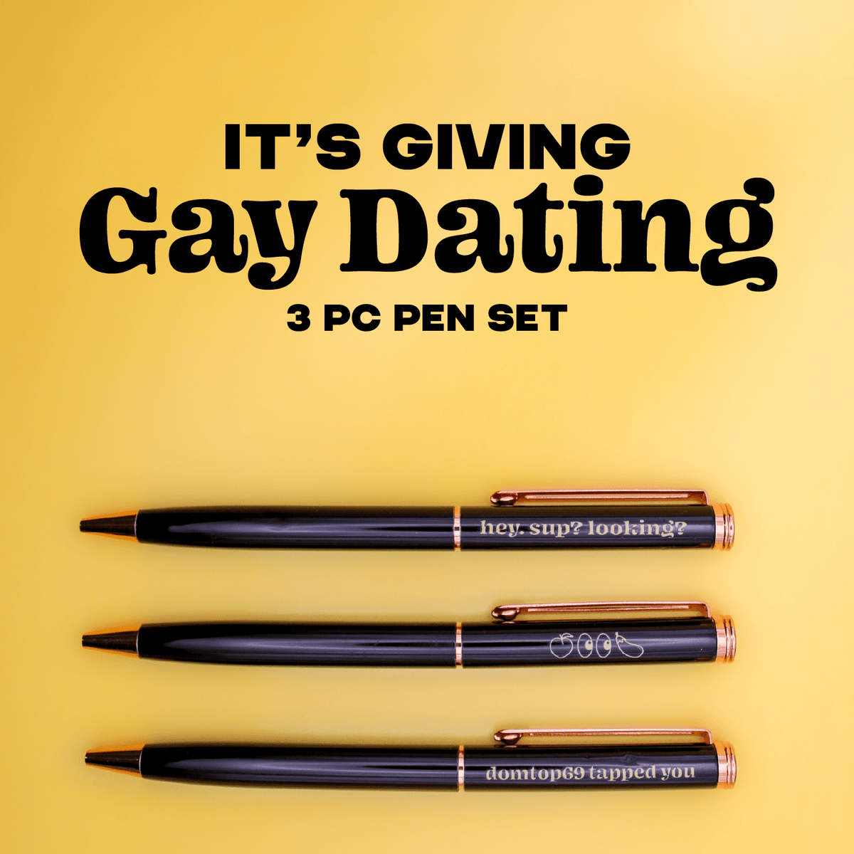 Gay Dating (Grindr) Pen Set - Poppy & Vine