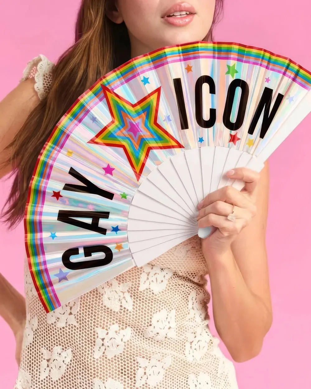 Gay Icon Iridescent Pride Fan - Poppy & Vine
