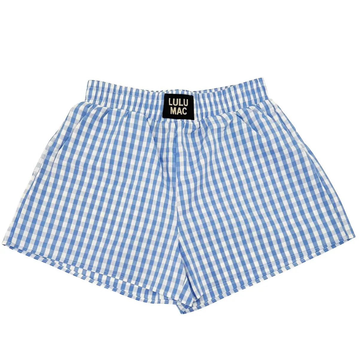 Gingham Boxer Shorts - Light Blue - Poppy & Vine