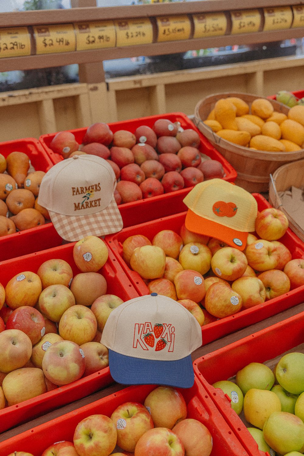 GINGHAM FARMERS MARKET TRUCKER HAT - Poppy & Vine