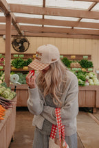 GINGHAM FARMERS MARKET TRUCKER HAT - Poppy & Vine