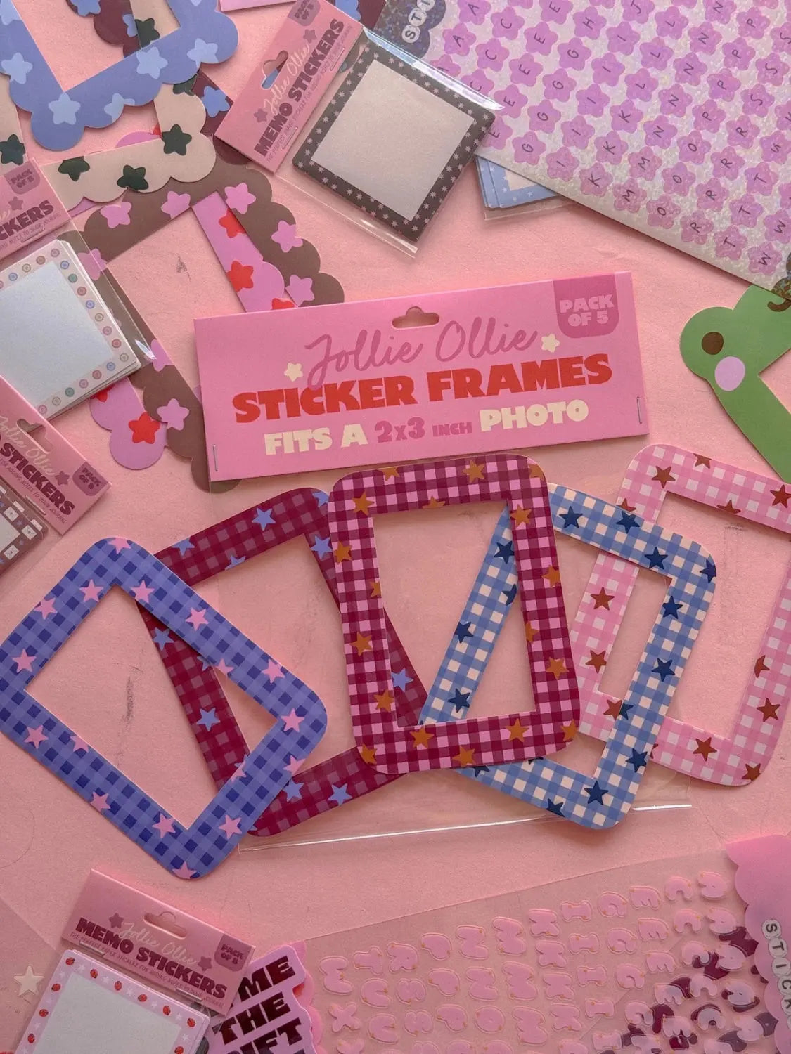 Gingham Sticker Frame Pack - Poppy & Vine