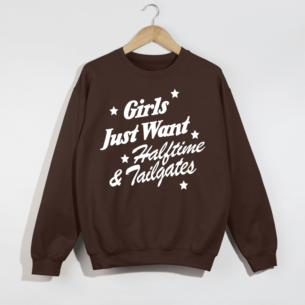 Girls Just Want Halftime & Tailgates Crewneck Sweatshirt - Poppy & Vine