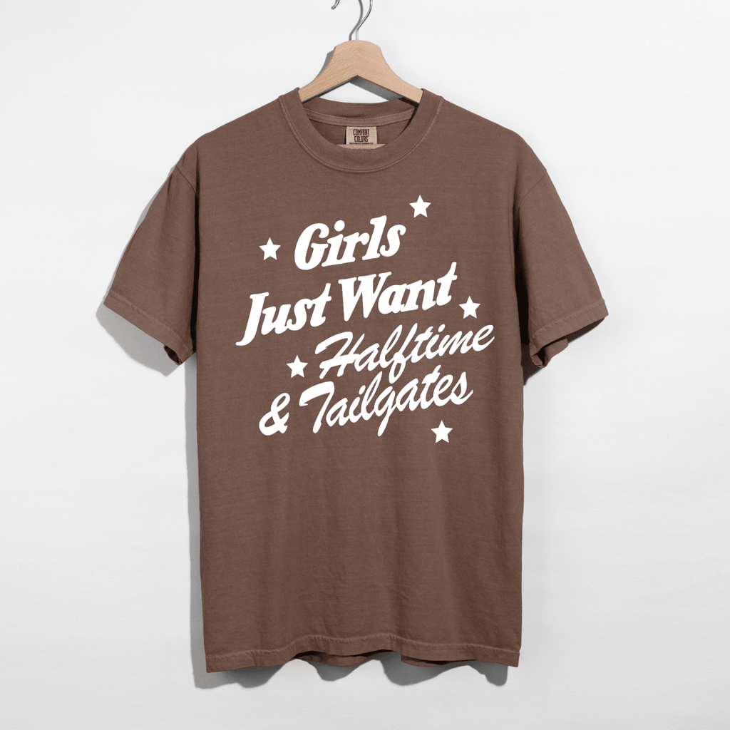 Girls Just Want Halftime & Tailgates Graphic Tee | Football Game Day Shirt - Poppy & Vine