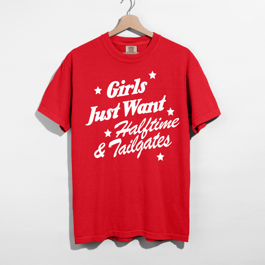 Girls Just Want Halftime & Tailgates Graphic Tee | Football Game Day Shirt - Poppy & Vine