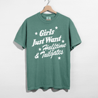 Girls Just Want Halftime & Tailgates Graphic Tee | Football Game Day Shirt - Poppy & Vine