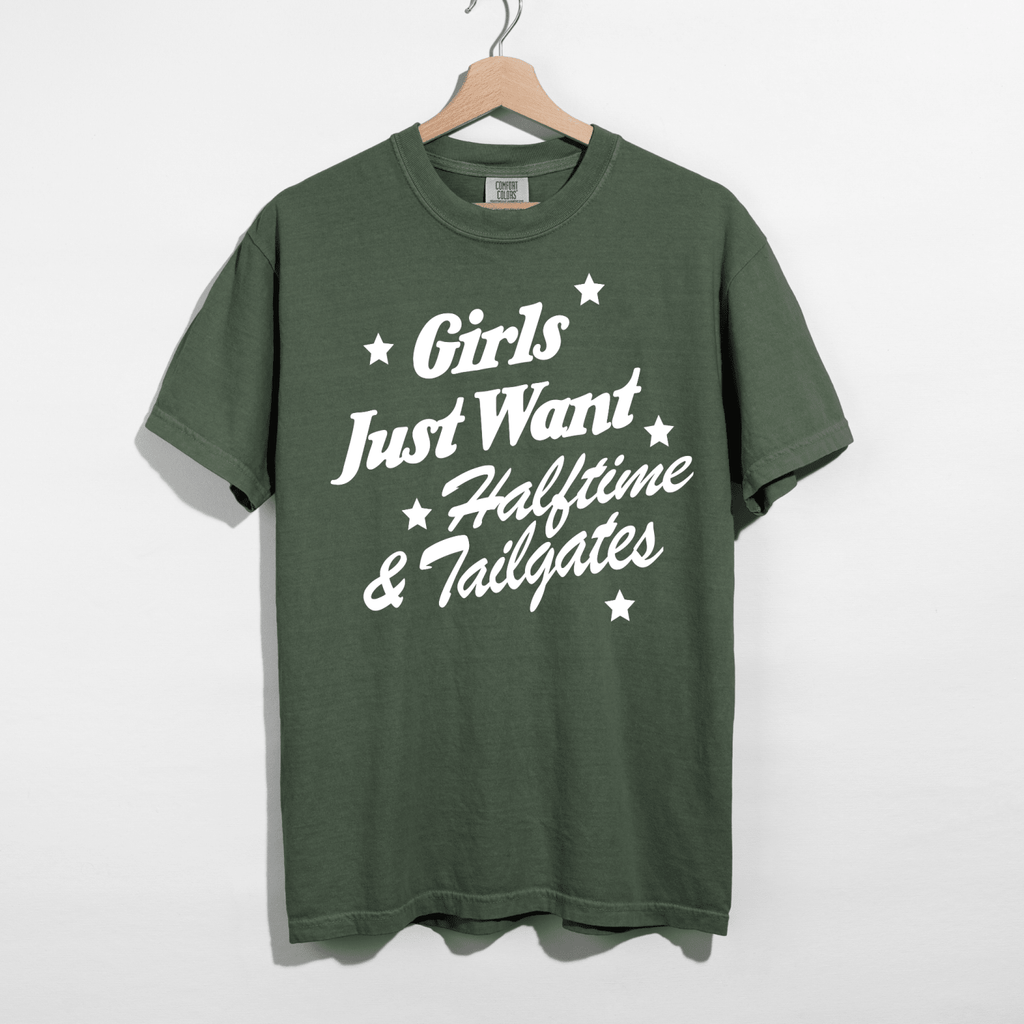 Girls Just Want Halftime & Tailgates Graphic Tee | Football Game Day Shirt - Poppy & Vine