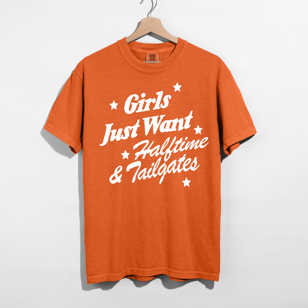 Girls Just Want Halftime & Tailgates Graphic Tee | Football Game Day Shirt - Poppy & Vine