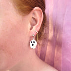 Glass Beaded Ghost Earrings - Poppy & Vine