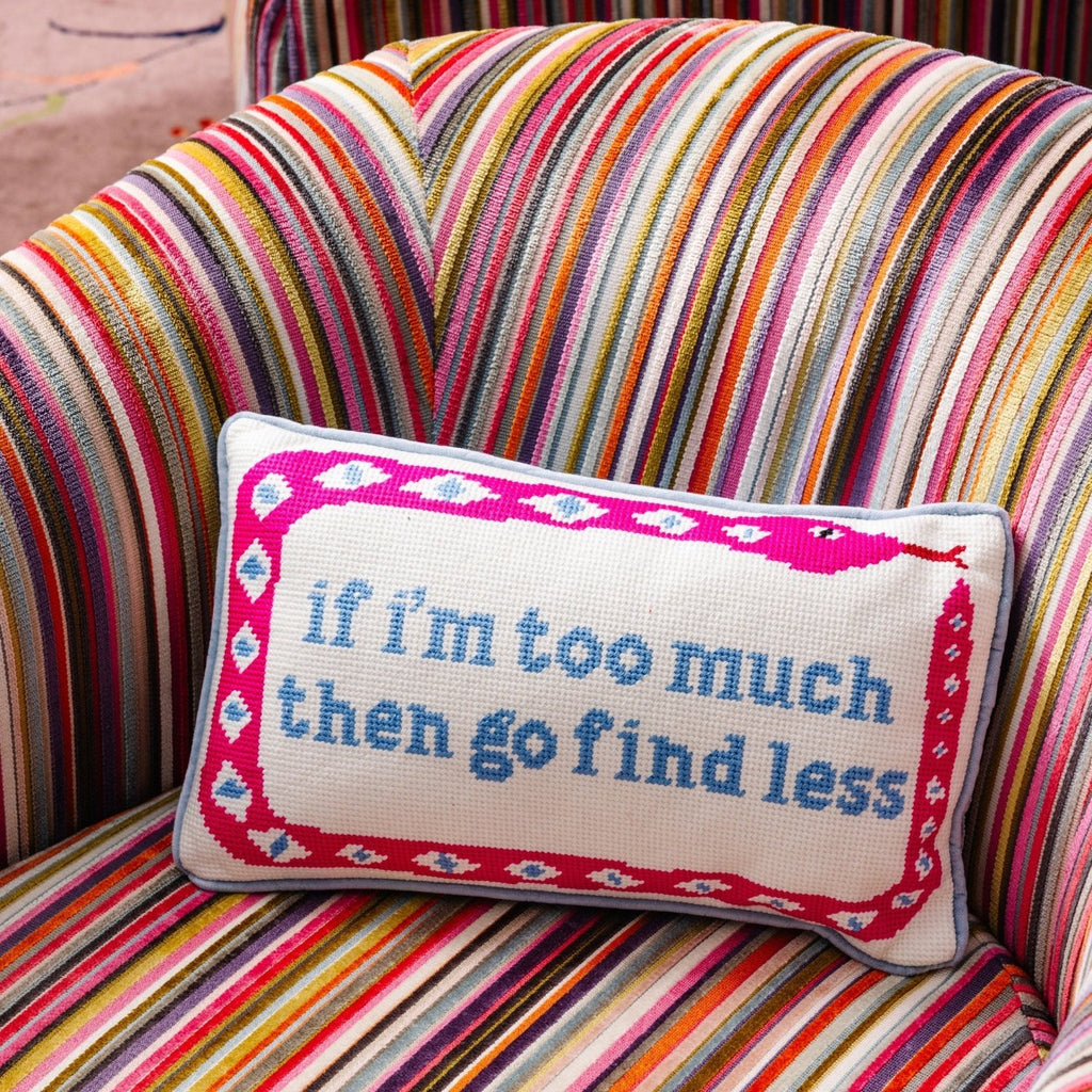 Go Find Less Needlepoint Pillow - Poppy & Vine