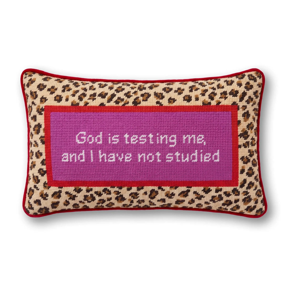 God Testing Me Needlepoint Pillow - Poppy & Vine