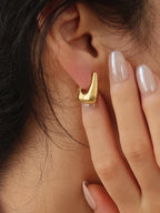 Cadance Geometric Hoop Earrings | 18K Gold Non-Tarnish
