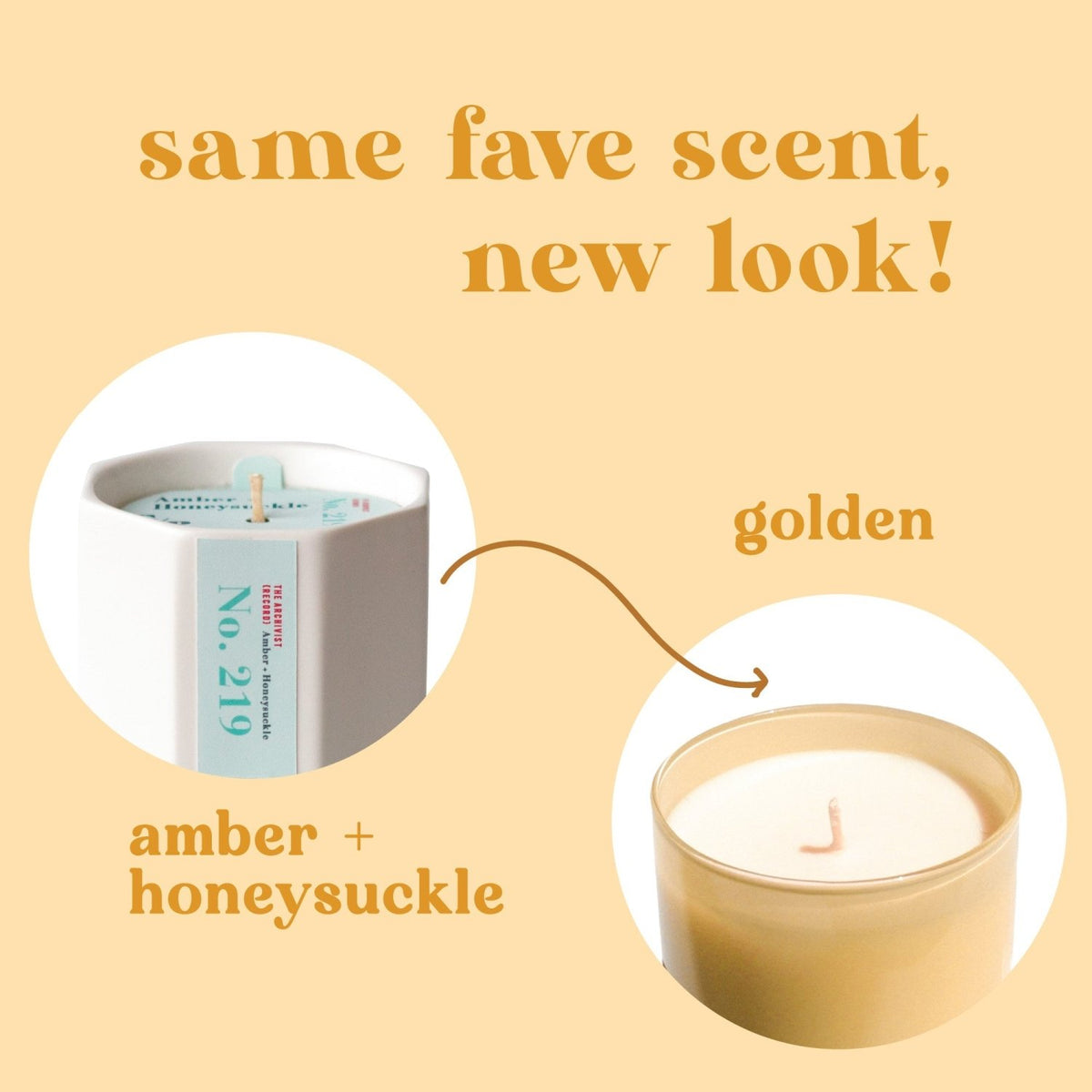 Golden 9 oz. Hue Candle (Amber + Honeysuckle) - Poppy & Vine