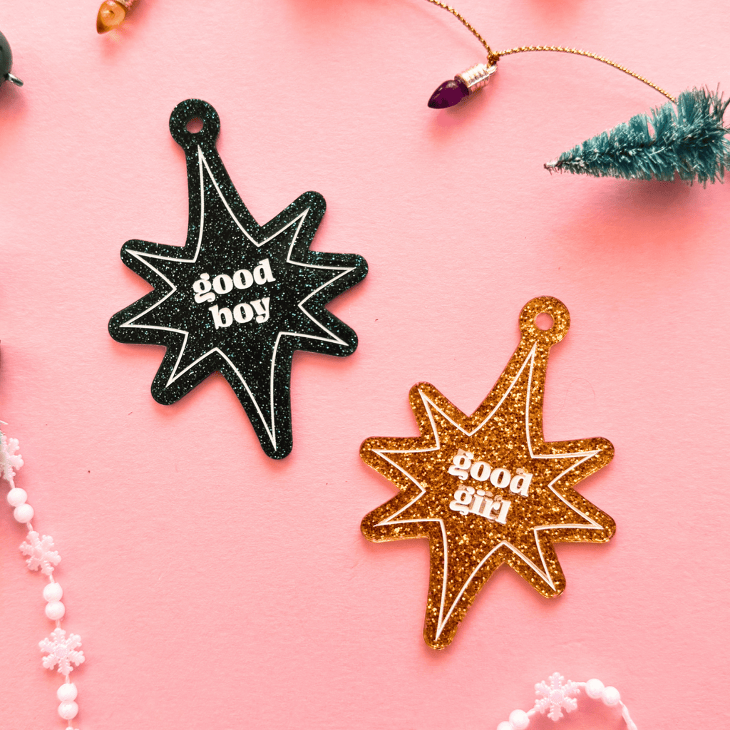 Good Boy Twinkle Star Funny Christmas Ornament - Poppy & Vine