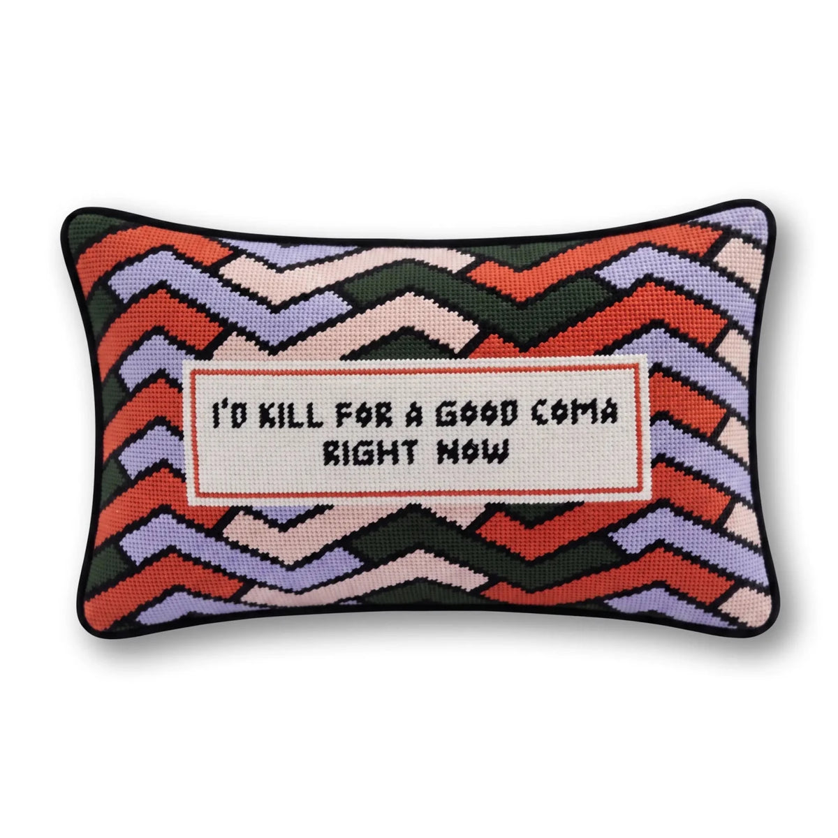 Good Coma Needlepoint Pillow - Poppy & Vine