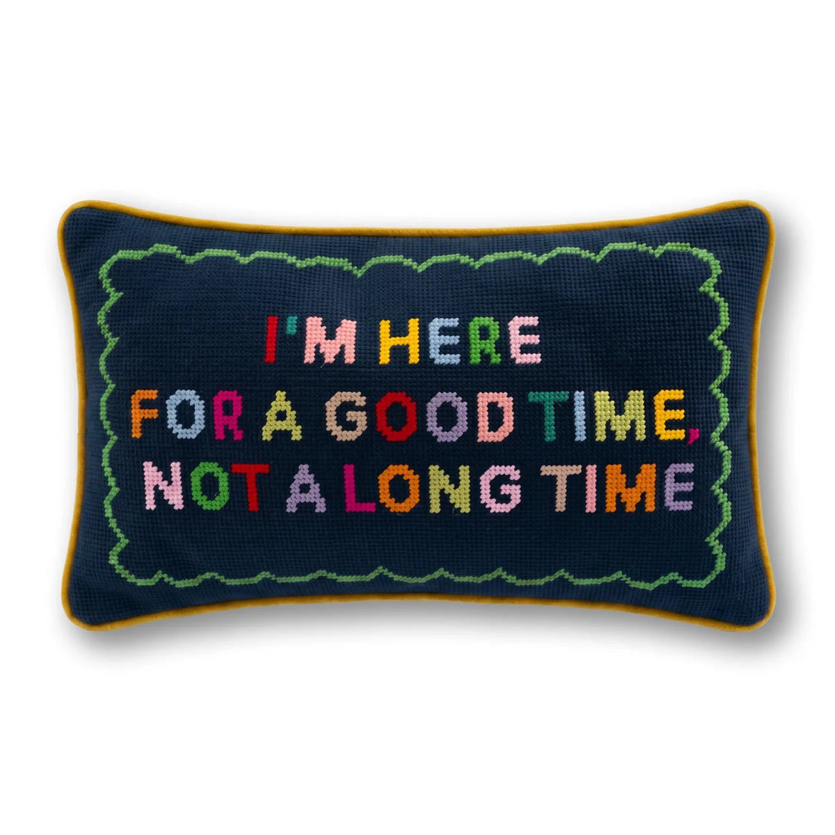 Good Time Needlepoint Pillow - Poppy & Vine