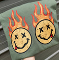 Goofy face with flames tee or sweatshirt - Poppy & Vine