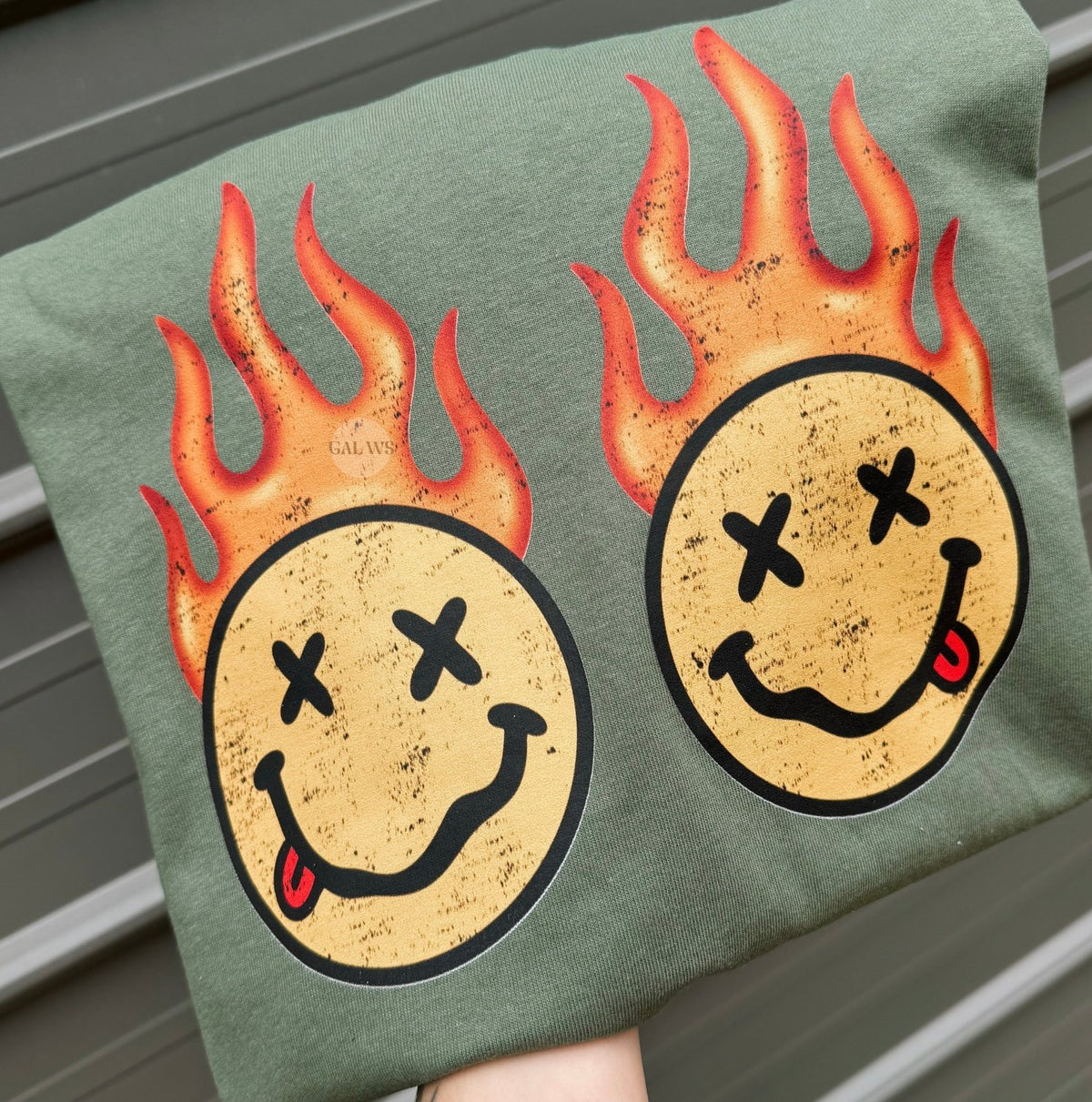Goofy face with flames tee or sweatshirt - Poppy & Vine