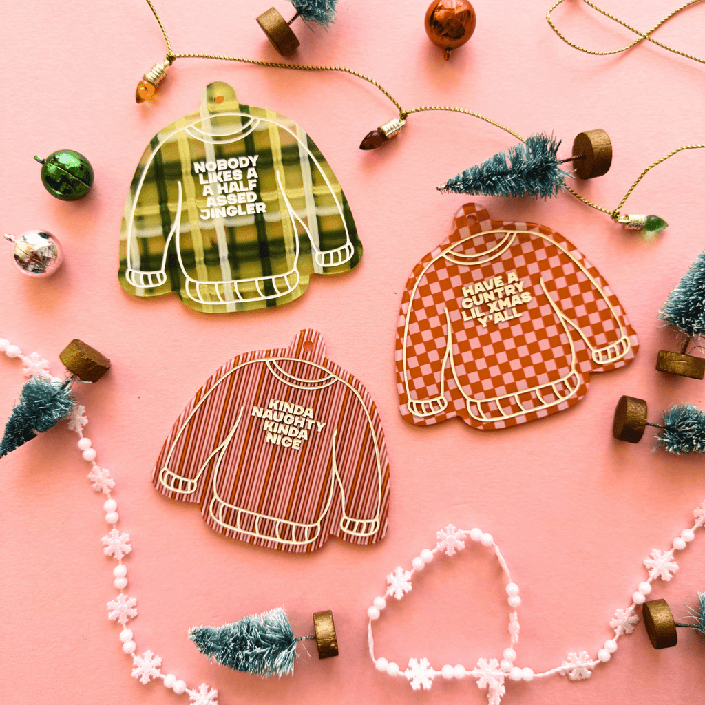 Half-Assed Jingler Ugly Sweater Christmas Ornament - Poppy & Vine