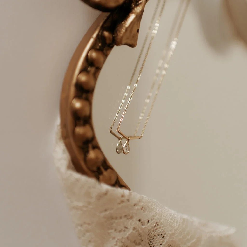 Harper Diamond Teardrop Necklace - Poppy & Vine