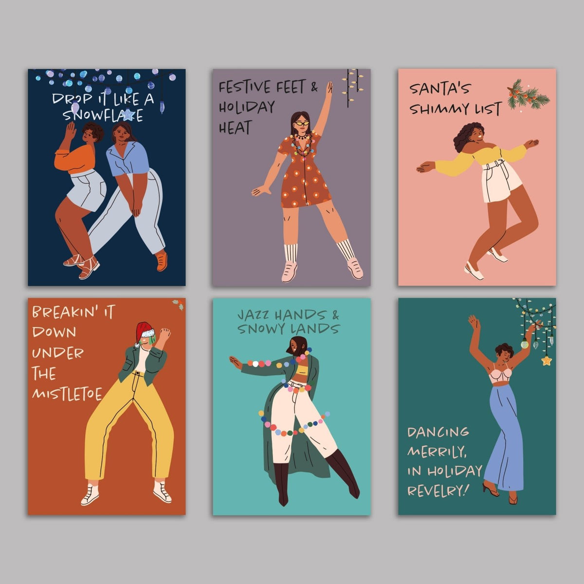 Hip-Hop Holiday Greeting Cards, Set of 24 - Poppy & Vine