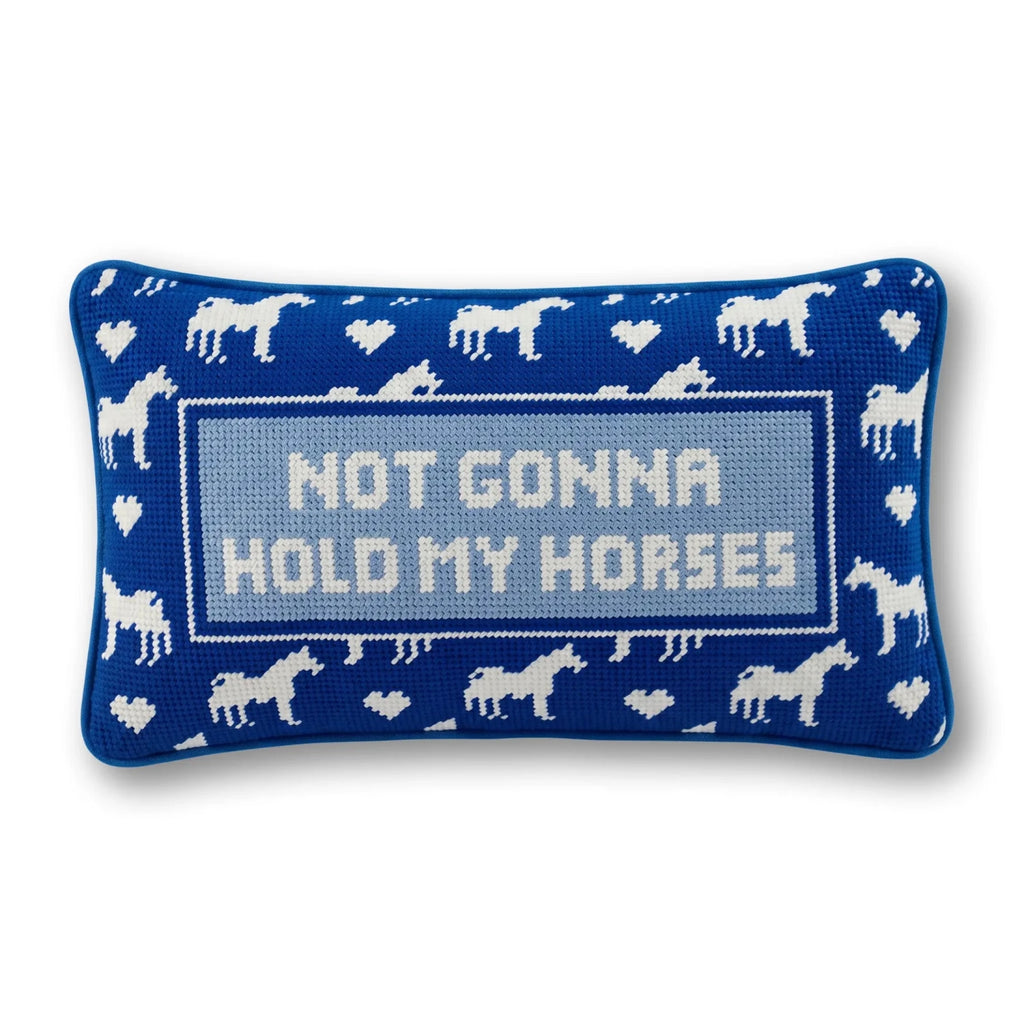 Hold My Horses Needlepoint Pillow - Poppy & Vine