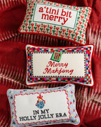 Holly Jolly Era Needlepoint Pillow - Poppy & Vine