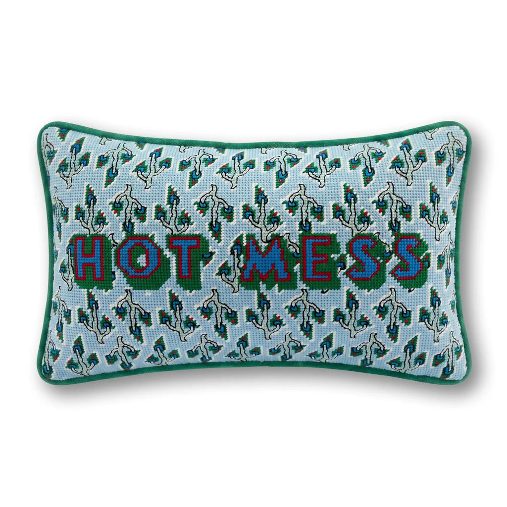 Hot Mess Needlepoint Pillow - Poppy & Vine